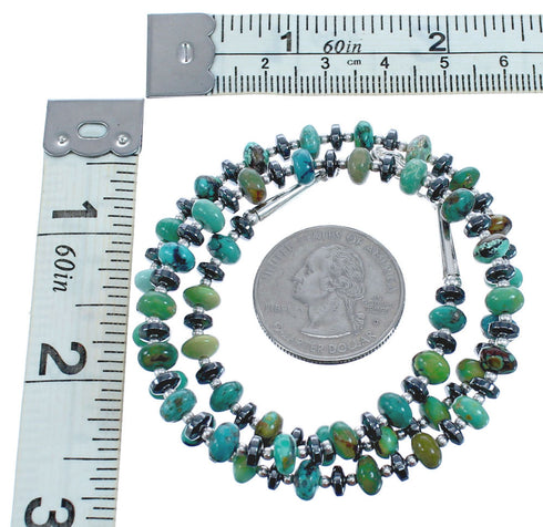 Southwestern Sterling Silver, Turquoise, and Hematite Bead Necklace JX121535